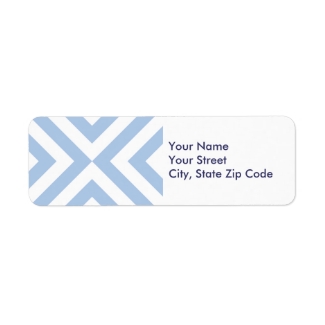 Light Blue and White Chevrons return address label