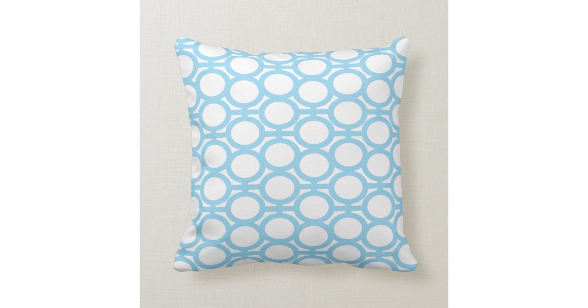 Light Blue and White Eyelets Throw Pillow Zazzle