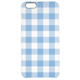 Light Blue and White Gingham Pattern Uncommon Clearly™ Deflector iPhone 6 Plus Case