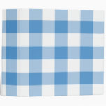 Light Blue and White Gingham Pattern Vinyl Binder