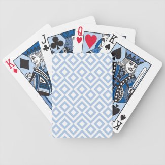 Light Blue and White Meander Deck Of Cards