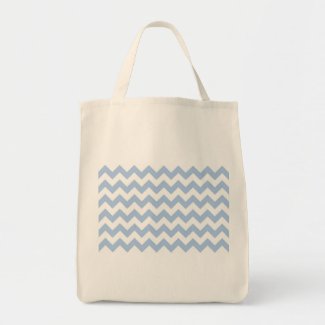 Light Blue and White Zigzag Canvas Bags