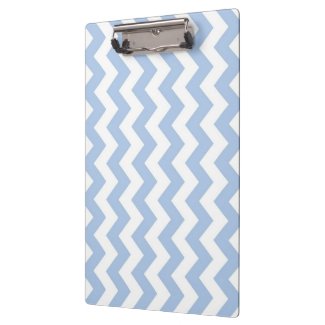 Light Blue and White Zigzag Clipboard