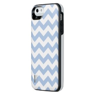 Light Blue and White Zigzag Uncommon Power Gallery™ iPhone 5 Battery Case