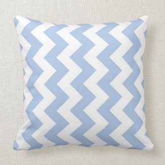 Light Blue and White Zigzag Throw Pillows