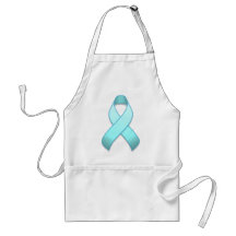Light Blue Awareness Ribbon Apron
