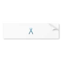 Light Blue awareness ribbon Bumper Stickers