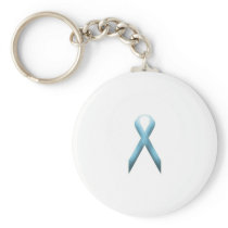 Light Blue awareness ribbon Key Chains