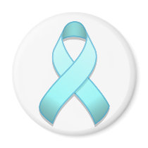 Light Blue Awareness Ribbon Magnet