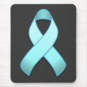Light Blue Awareness Ribbon Mousepad by jamieco Light Blue Awareness Ribbon Mousepad