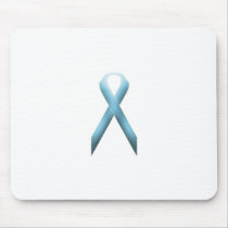 Light Blue awareness ribbon Mousepads