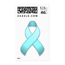 Light Blue Awareness Ribbon Postage postage