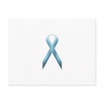 Light Blue awareness ribbon Post Cards