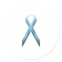 Light Blue awareness ribbon Stickers