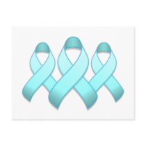 Light Blue Awareness Ribbon Trio Postcard