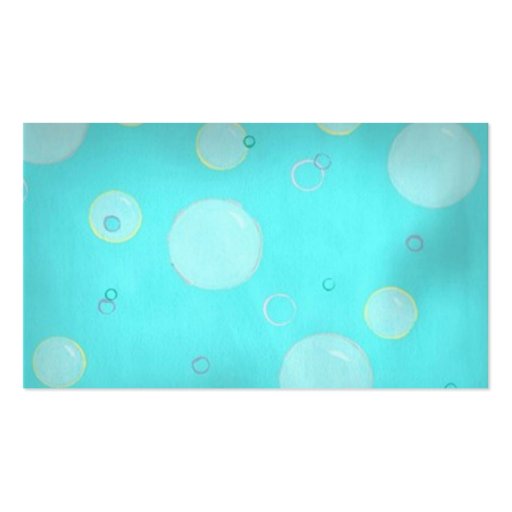 Light blue bubbles and  circles Business Cards (back side)