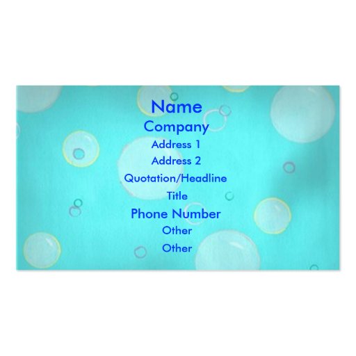 Light blue bubbles and  circles Business Cards (front side)