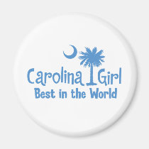 Light Blue Carolina Girl Best in the World magnets