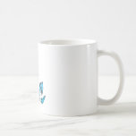 light blue cartoon unicorn coffee mug