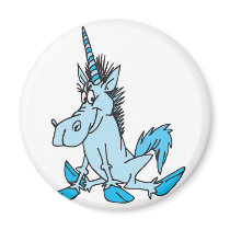 light blue cartoon unicorn magnets