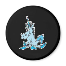 light blue cartoon unicorn magnets
