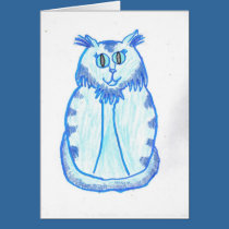 Light Blue Cat cards