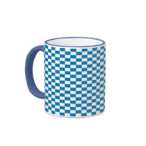 Light Blue Check mugs by Paddydee56 Light Blue Check mugs