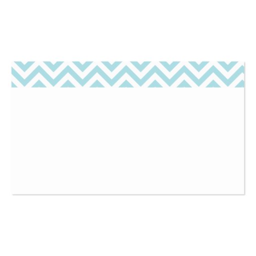 Light Blue Chevron Zigzag Personalized Monogram Business Card (back side)