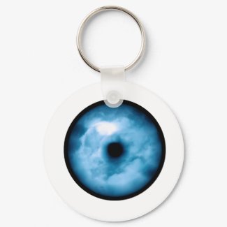 Light Blue cloudy eye graphic keychain