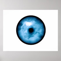 Light Blue cloudy eye graphic Poster