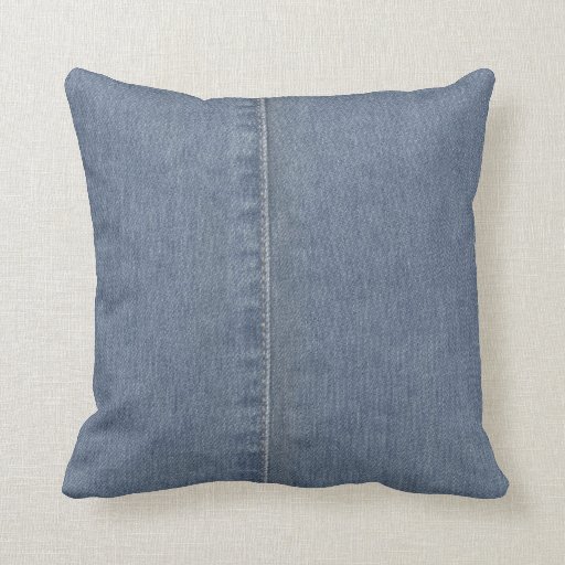 Light Blue Denim Seam Throw Pillow Zazzle