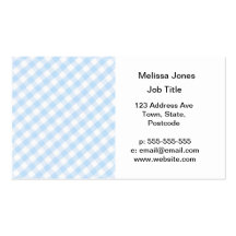 Light blue diagonal gingham pattern business card template