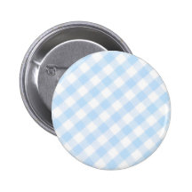 Light blue diagonal gingham pattern pinback buttons