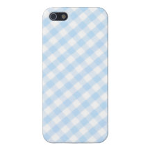 Light blue diagonal gingham pattern case for iPhone 5