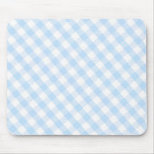 Light blue diagonal gingham pattern mouse pads