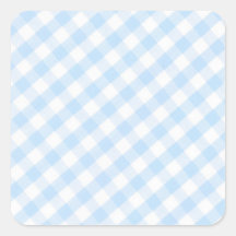 Light blue diagonal gingham pattern square sticker