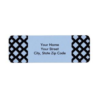 Light Blue Diamonds on Black return address label Return Address Labels