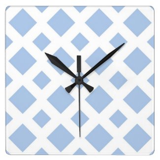 Light Blue Diamonds on White Wallclock