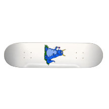 Light Blue Dragon with Flower Custom Skateboard