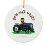 Light Blue Farmer Christmas Ornament