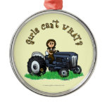 Light Blue Farmer Christmas Tree Ornament