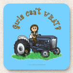 Light Blue Farmer Girl Beverage Coaster