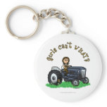 Light Blue Farmer Girl Keychain