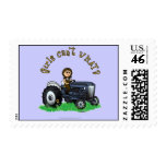 Light Blue Farmer Girl Stamps