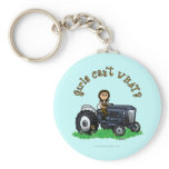 Light Blue Farmer Key Chains