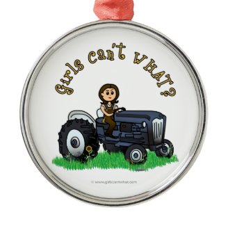 Light Blue Farmer Christmas Ornaments