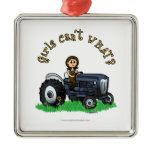 Light Blue Farmer Ornament