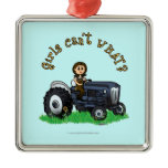 Light Blue Farmer Ornament