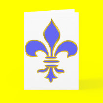 Light blue fleur de lis - Greeting Card cards