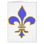 Light blue fleur de lis - Greeting Card